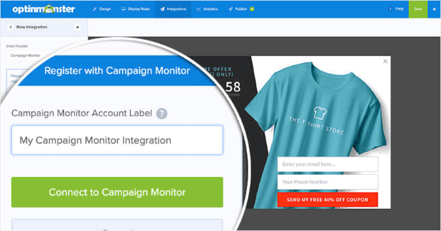 connect to campaign monitor