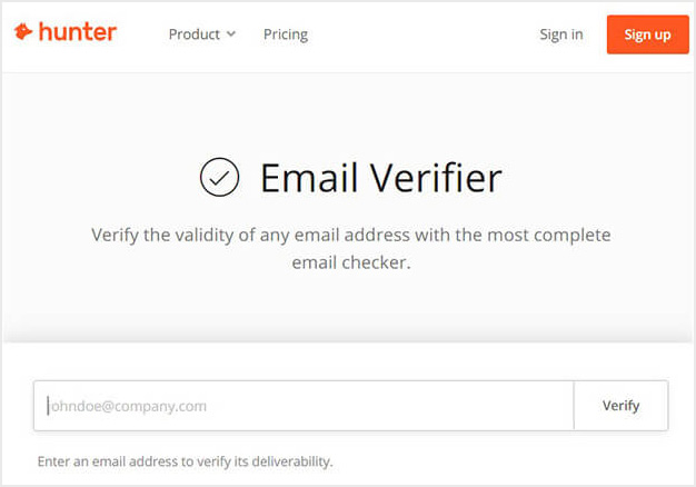 Hunter email verification tool