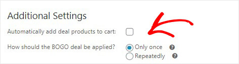 Additional settings buy one get one wordpress_