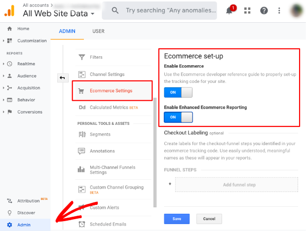 enable enhanced ecommerce google analytics