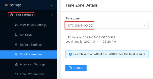 timezonein pushengage