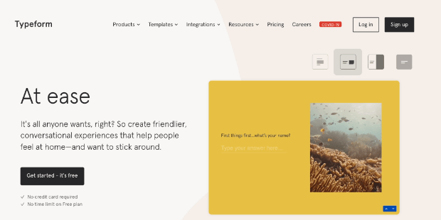 TypeForm homepage