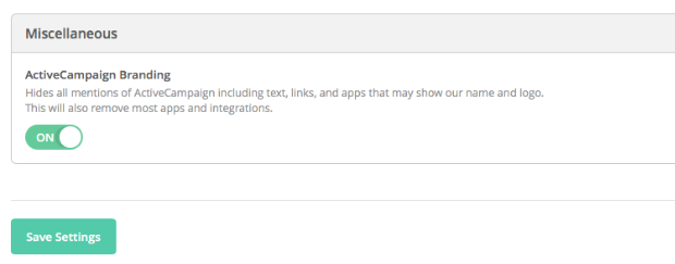 ActiveCampaign remove branding