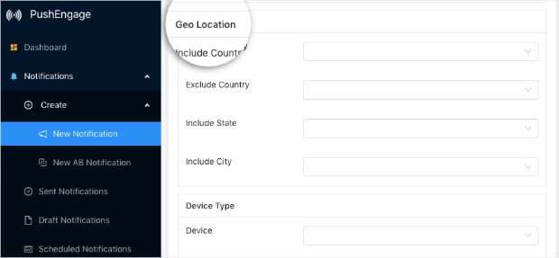 geolocation targeting rules for pushengage