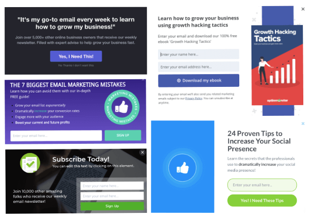 OptinMonster templates for blogs