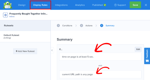 default display rules