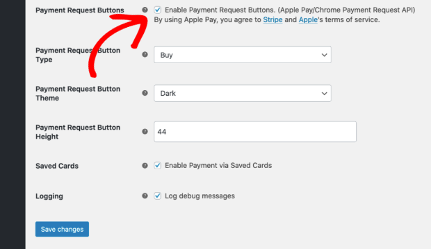 Enable buy now stripe button