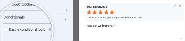 enable conditional logic in wpforms