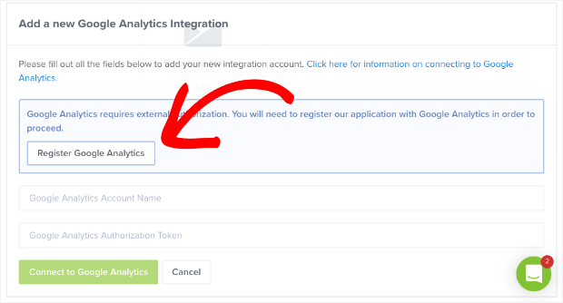 register google analytics