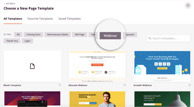 webinar landing page templates from seedprod