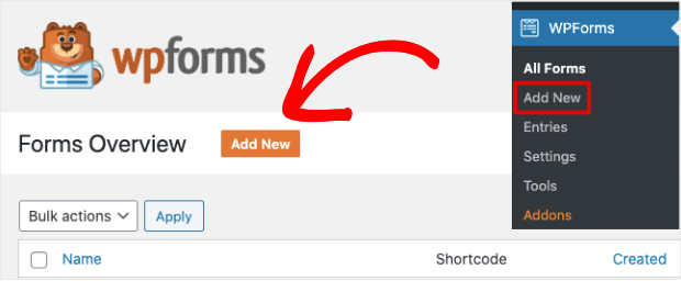 wpforms add new forms