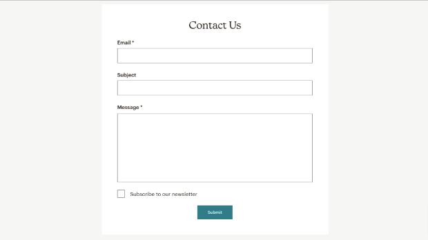 mailchimp native contact us form