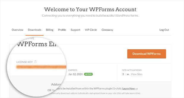 wpforms license key