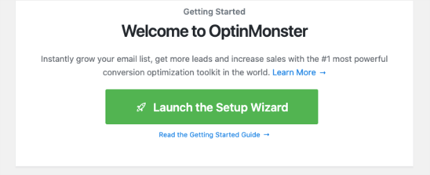 optinmonster launch setup wizard