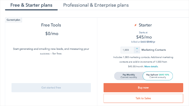 hubspot pricing