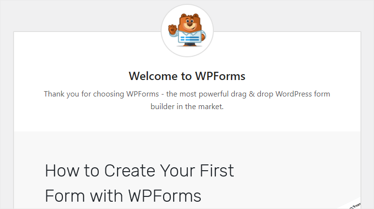 wpforms welcome