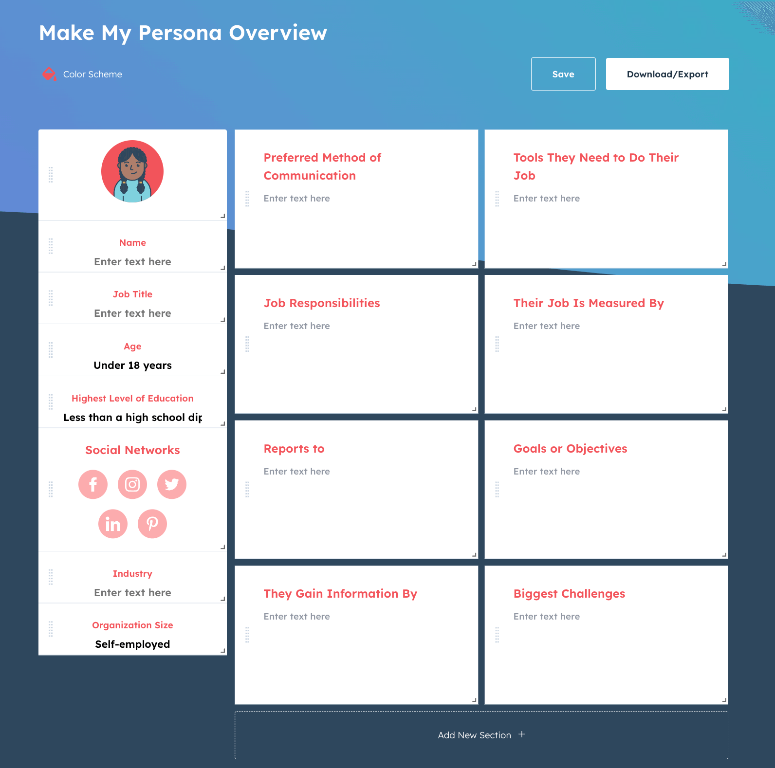 Make My Persona Buyer Persona Template