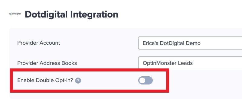 Enable double optin for DotDigital in OptinMonster.