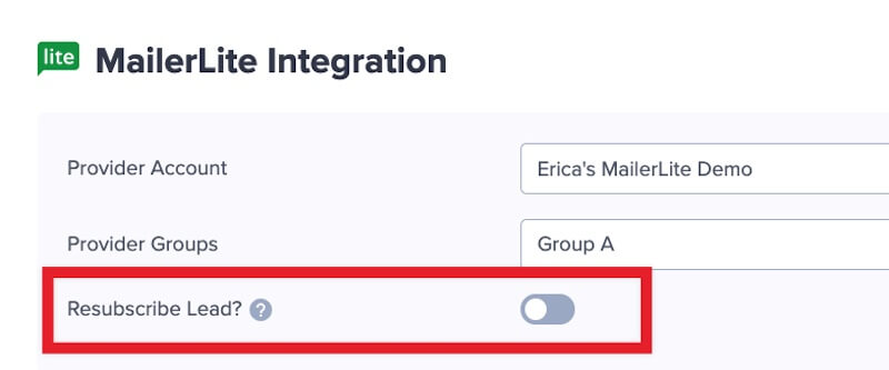 Resubscribe leads in MailerLite.