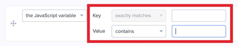 Configure the JavaScript Variable Targeting rule.