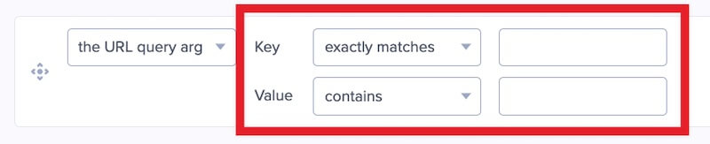 Query Argument Targeting options.