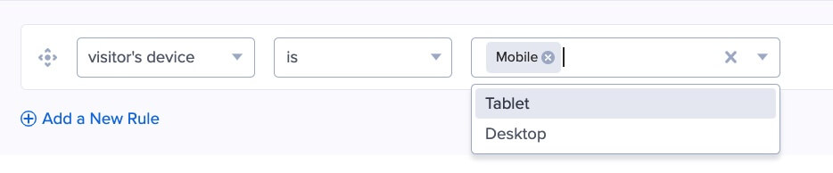 Configure the Visitor's Device rule.