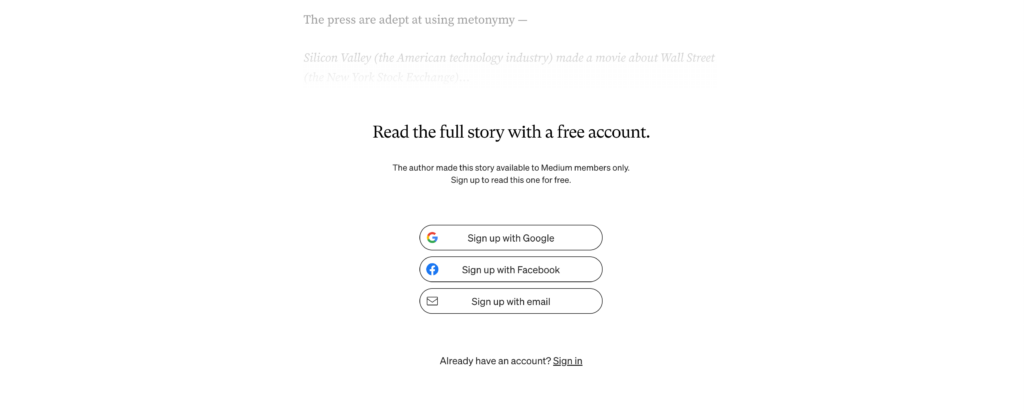 Medium (Content Publishing Platform) - Gated Content